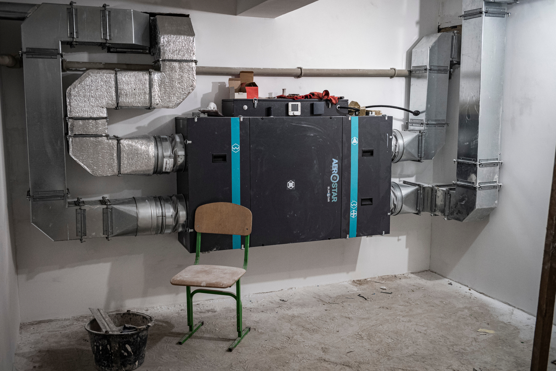 Nouveau système de ventilation installé dans le bâtiment